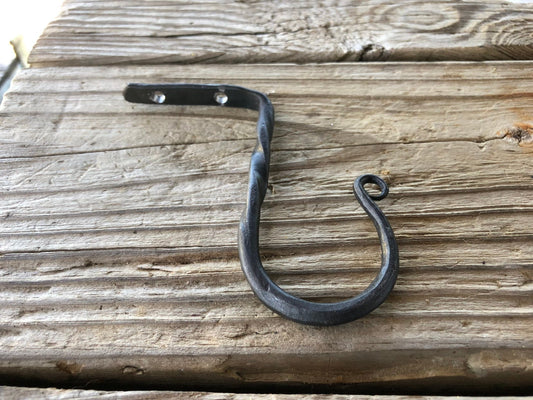 Ceiling Hook - Plant hook/pot rack hook - Hand Forged, Metal Hook