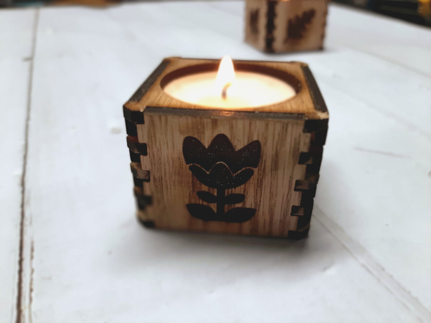 Tealight Accent candle holder - Swedish Floral - home lighting seasonal decor