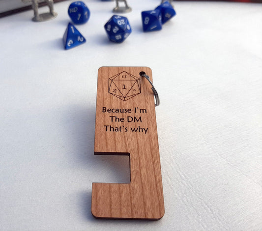 Phone Stand Dungeons and Dragons - Wooden Engraved DM Dungeon Master Keyring Gamer accessory D&D