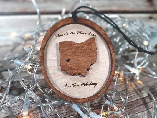 No Place Like (Your State) for the  Holidays - Personalizable State Christmas Ornament  Decoration
